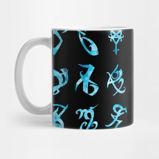 Hydro Flask stickers pack set - Shadowhunters rune (blue ink sea) | Parabatai | Angelic power rune | Alec, Magnus Mug